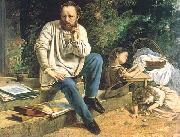 Gustave Courbet Proudhon and his children oil painting reproduction